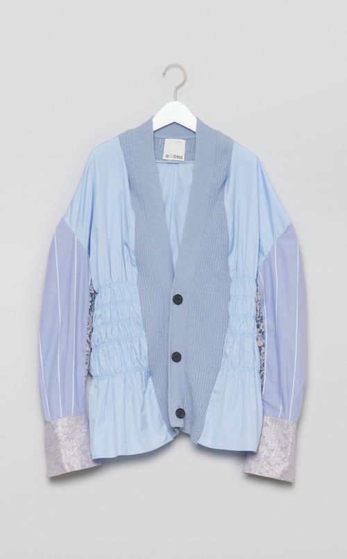 【roop】ストライプゴムシャーリングカーディガン