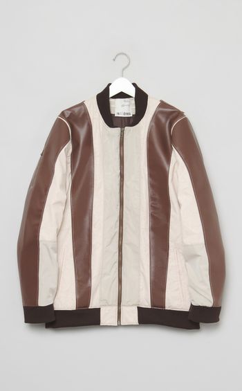 【roop】レザー ライン ボンバー