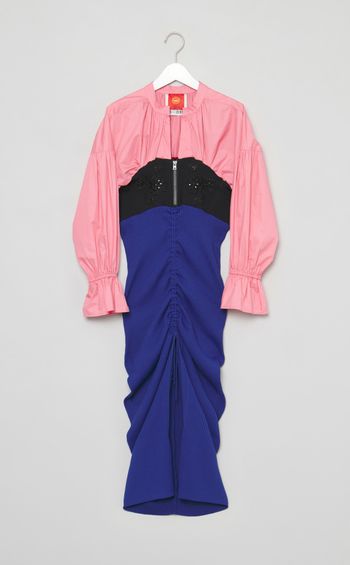 【roop】シャツニットドレス