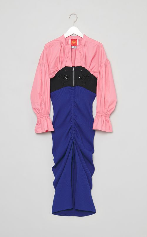 【roop】シャツニットドレス