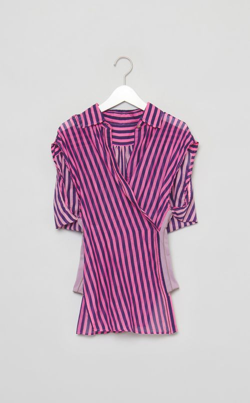 【roop】ストライプドレープトップス