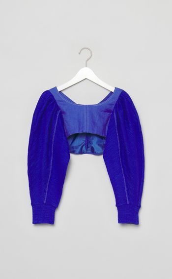 【roop】ニットスリーブショートトップス