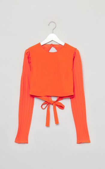 【roop】プリーツスリーブショートトップス