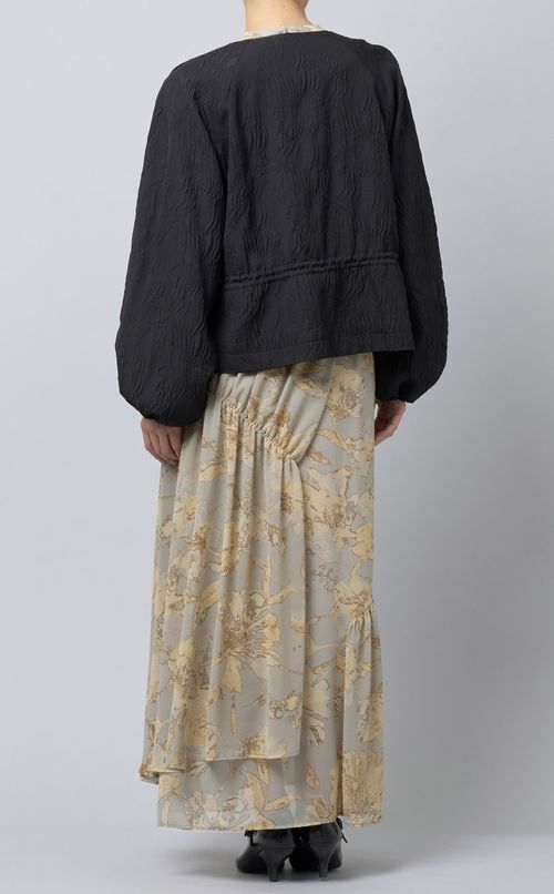 ボリュームスリーブドローストリングブルゾン