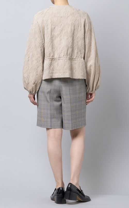 ボリュームスリーブドローストリングブルゾン