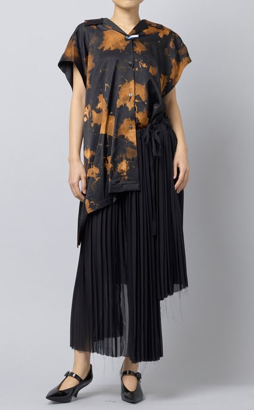 プリントレイヤードワンピース