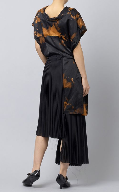 プリントレイヤードワンピース