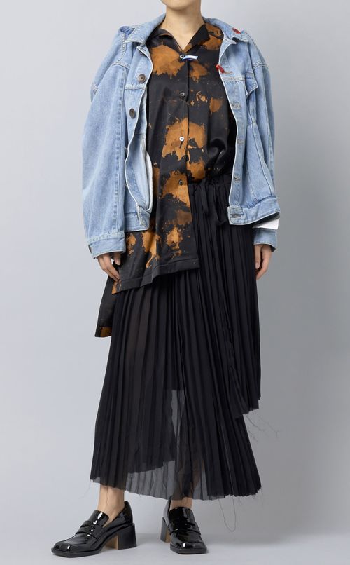 プリントレイヤードワンピース