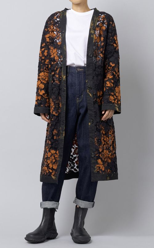 フラワーレースロングコート