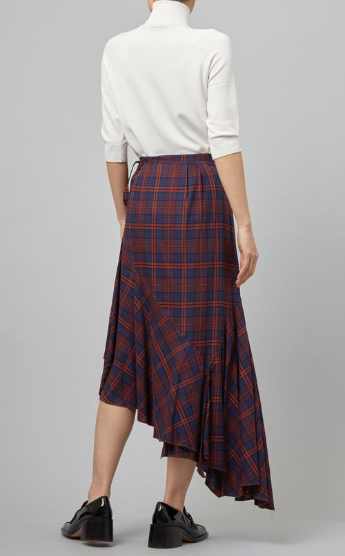 アシンメトリーチェックスカート