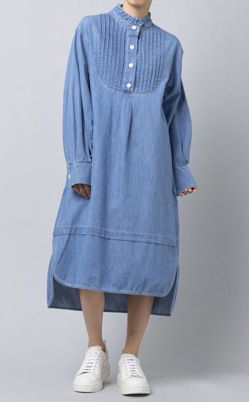 シャンブレーピンタックワンピース