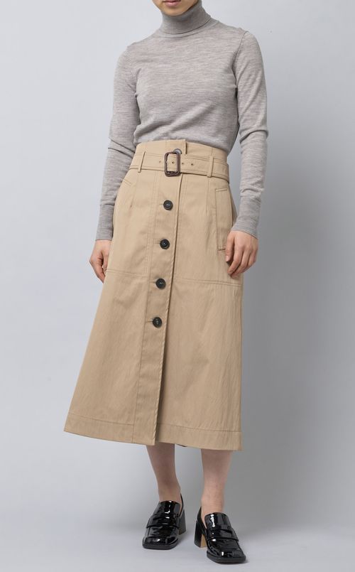 ベルト付ツイルスカート