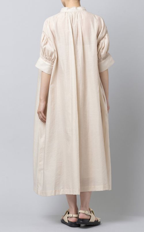 シャンブレースタンドカラーワンピース