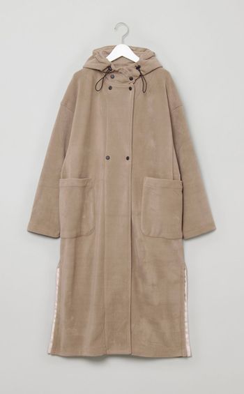 フリースフード付きガウンコート
