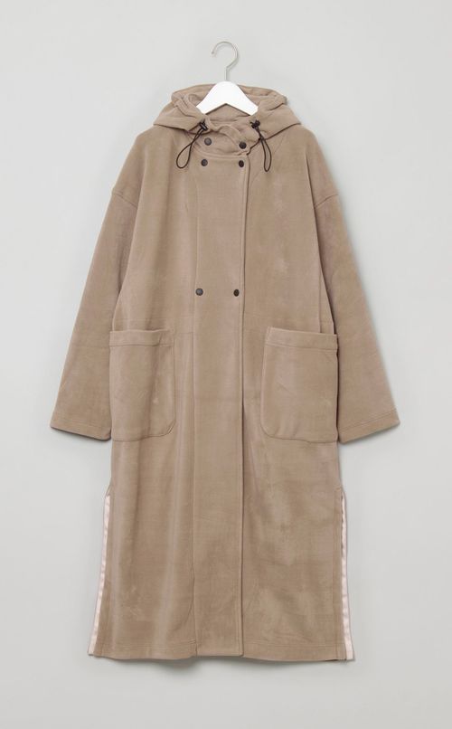 フリースフード付きガウンコート