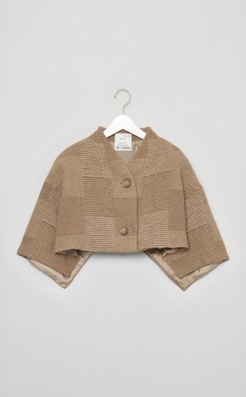 【roop】グレンチェックケープ