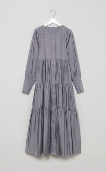 ギャザーティアードロングワンピース