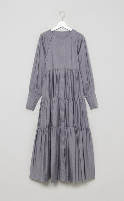 ギャザーティアードロングワンピース