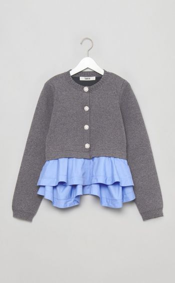 ペプラムレイヤードカーディガン