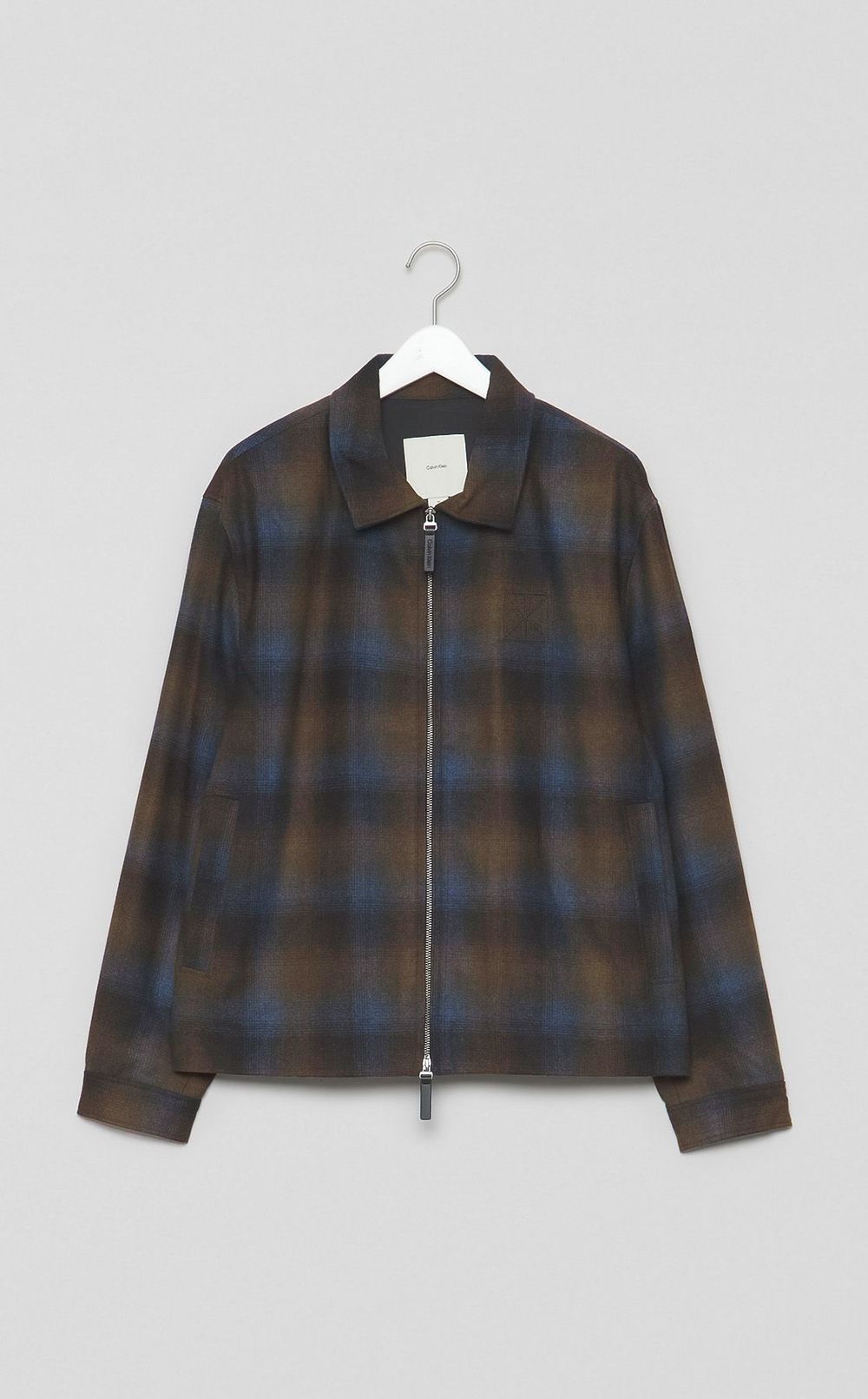 チェックフランネルジップアップブルゾン
