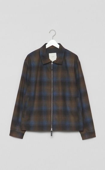 チェックフランネルジップアップブルゾン