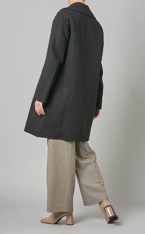 ウールロゴボタンピーコート