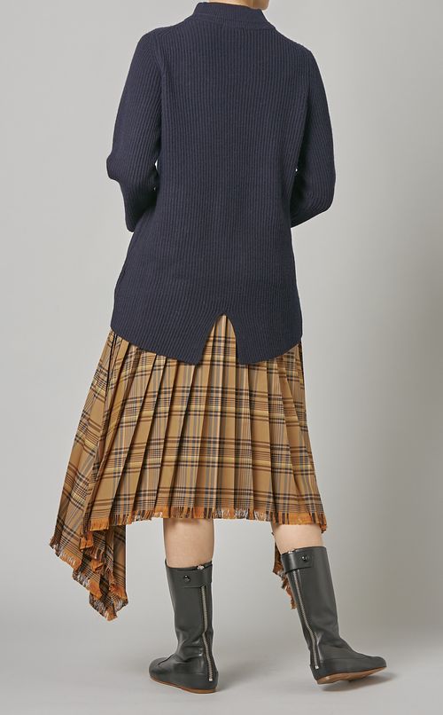 ハイネックチュニックニット