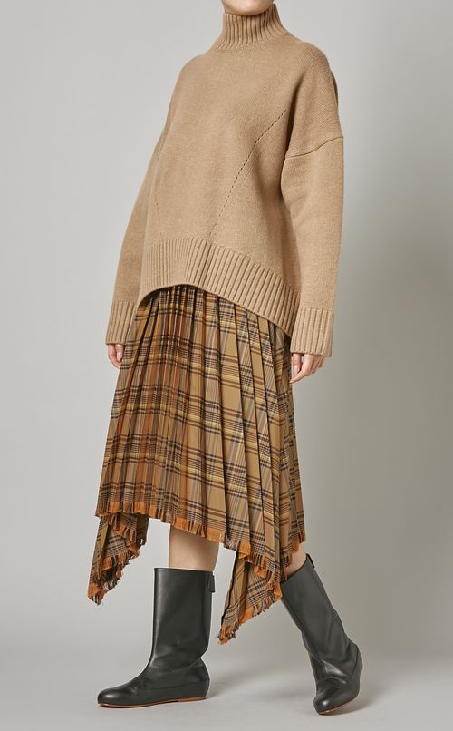 チェックアコーディオンプリーツスカート