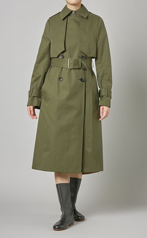 コットンロングトレンチコート