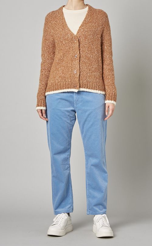 ライン入りVネックニットカーディガン