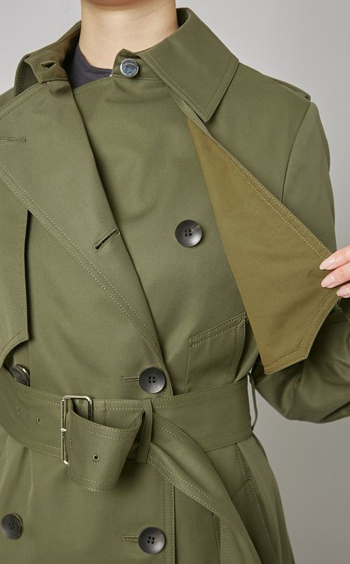 コットンロングトレンチコート