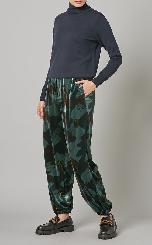 ベロア迷彩柄イージーパンツ