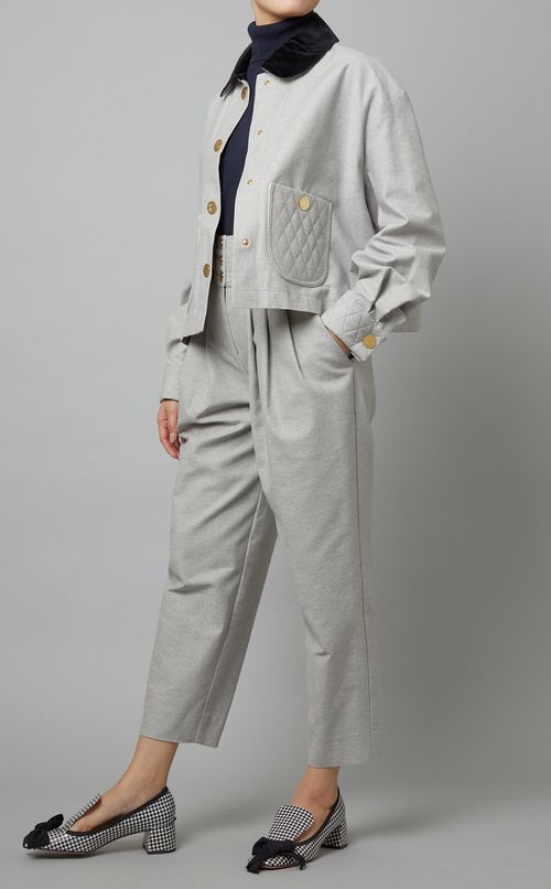 ハイウエストキルトパンツ