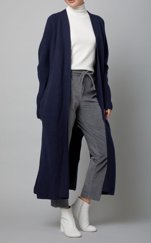 ウールロングカーディガン