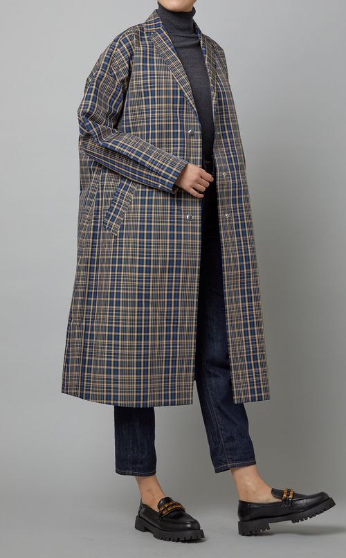 ボンディングチェックロングコート