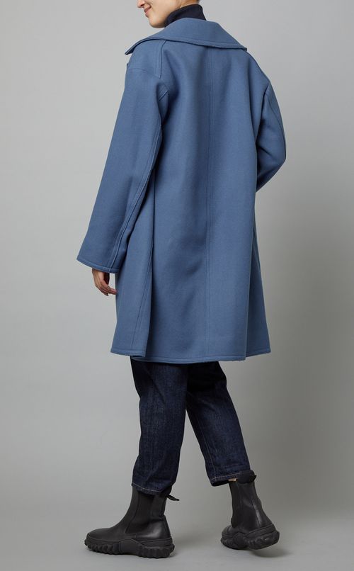 ウールロゴボタンピーコート