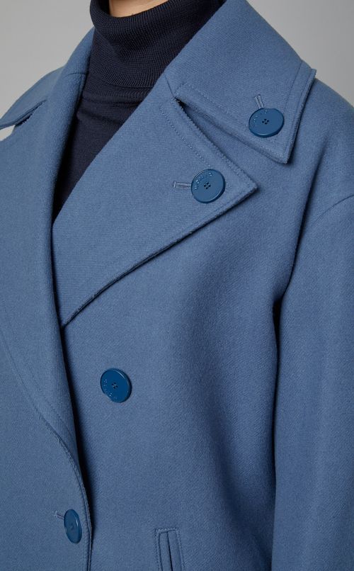 ウールロゴボタンピーコート