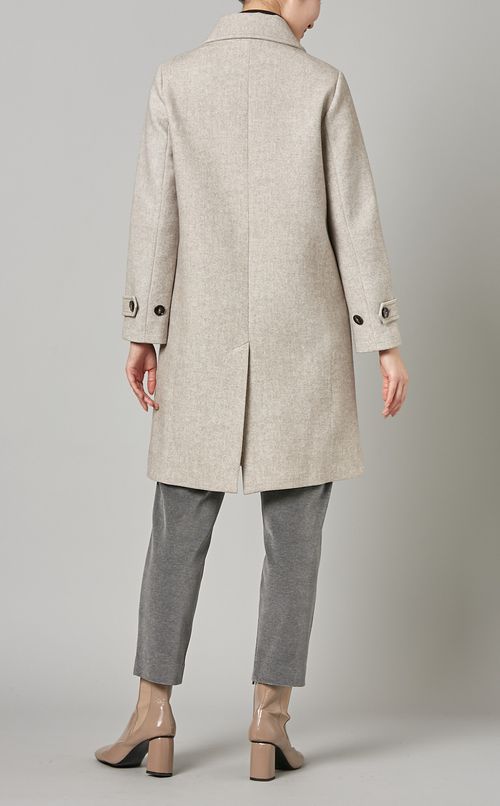 シングル比翼ステンカラーコート