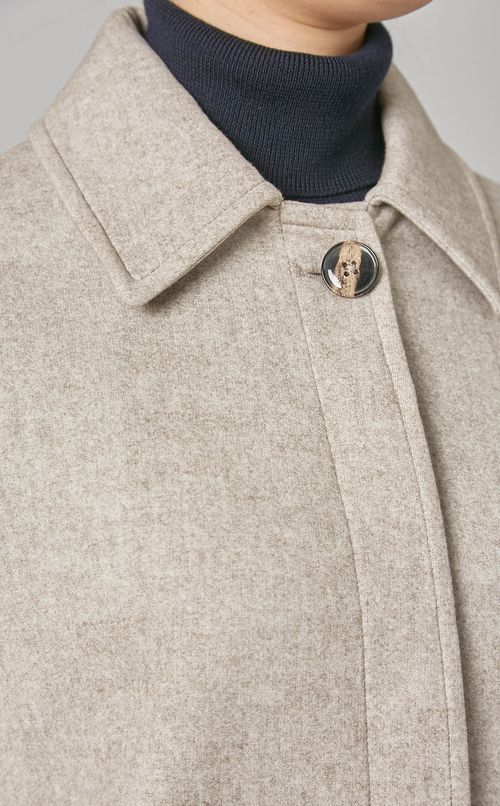 シングル比翼ステンカラーコート