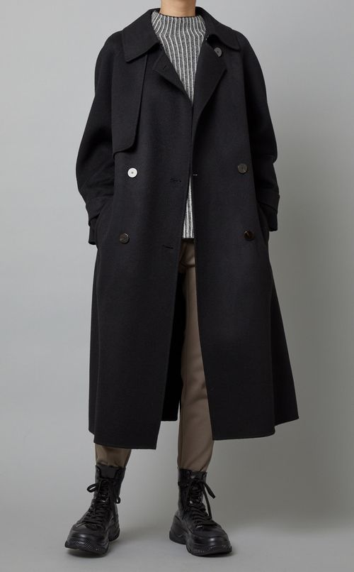 ウールロングトレンチコート