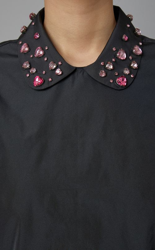 ビジュー付ロングスリーブブラウス