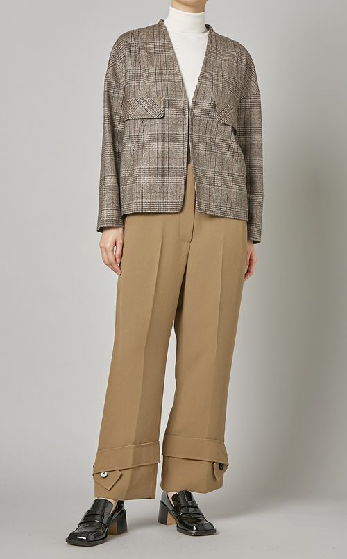 ノーカラーコクーンブルゾン