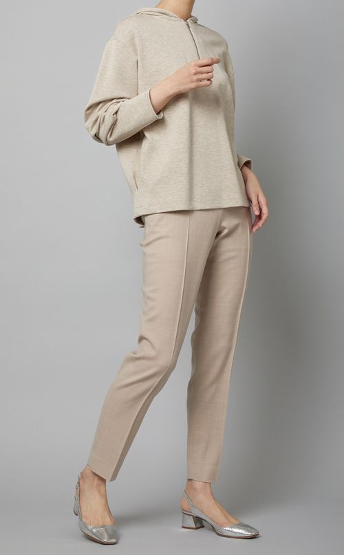 ハーフジップフーディニットプルオーバー