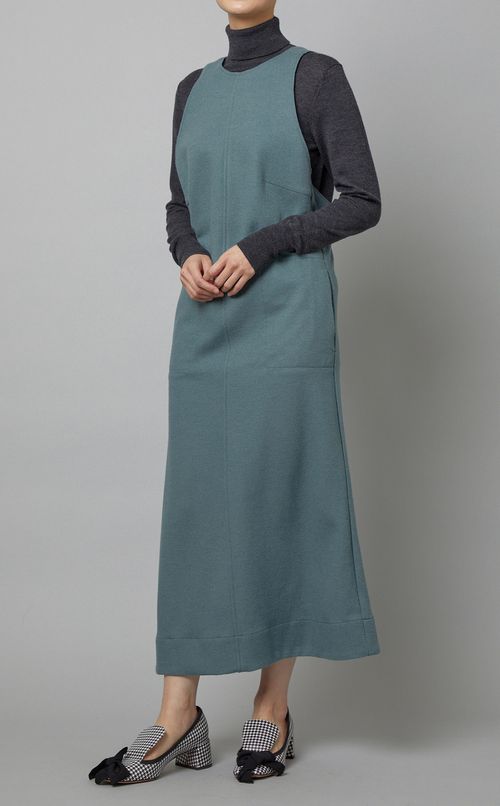 ウールツイルジャージーノースリーブドレス