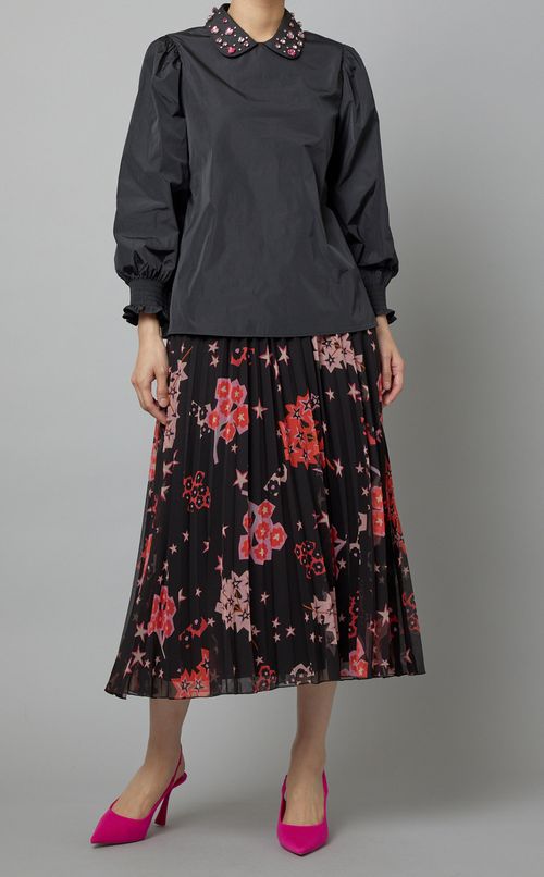 フラワープリントギャザースカート