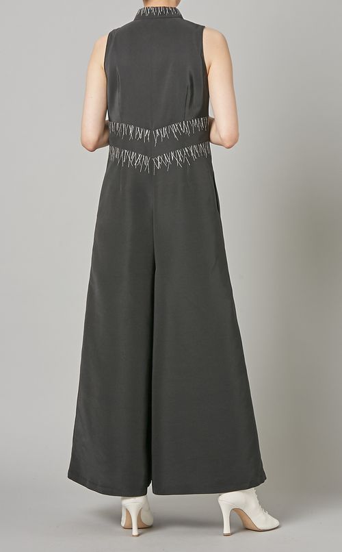 Aラインスリーブレスジャンプスーツ