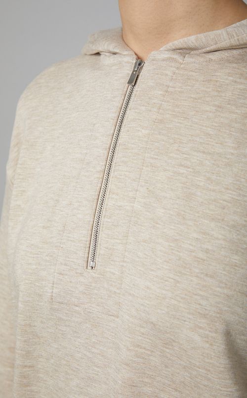 ハーフジップフーディニットプルオーバー