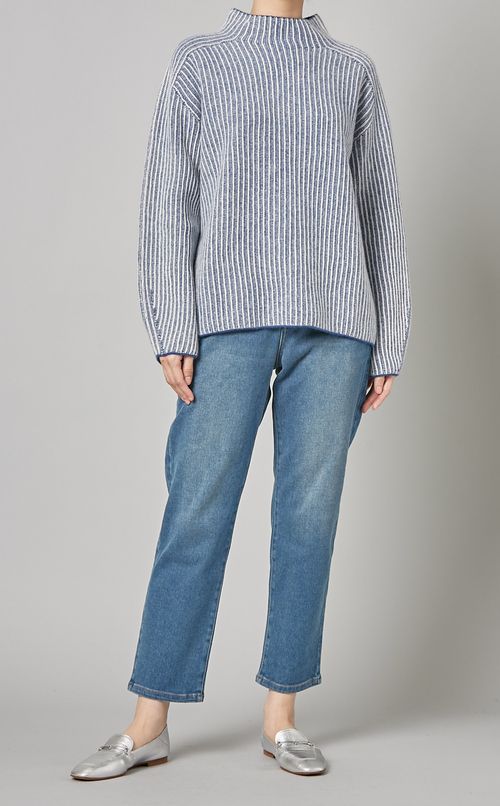 モックネックニットプルオーバー