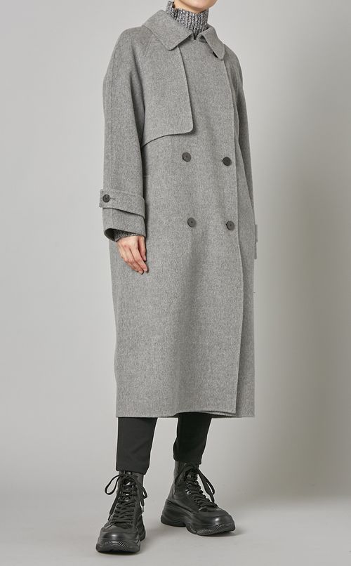 ウールロングトレンチコート