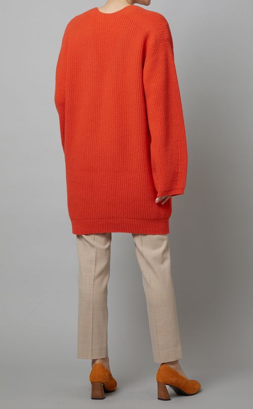 ウールVネックチュニックプルオーバー